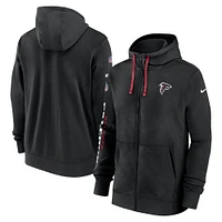 Men's Nike Black Atlanta Falcons 2024 Sideline Club Full-Zip Hoodie