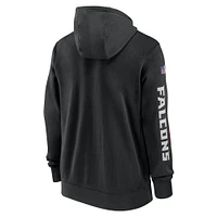 Men's Nike Black Atlanta Falcons 2024 Sideline Club Full-Zip Hoodie