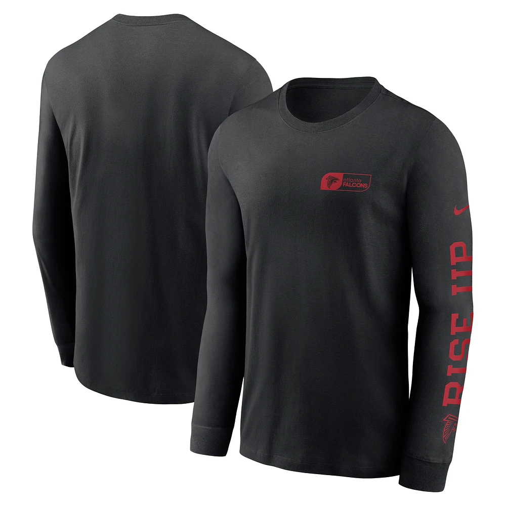 Men's Nike Black Atlanta Falcons All Out Long Sleeve T-Shirt