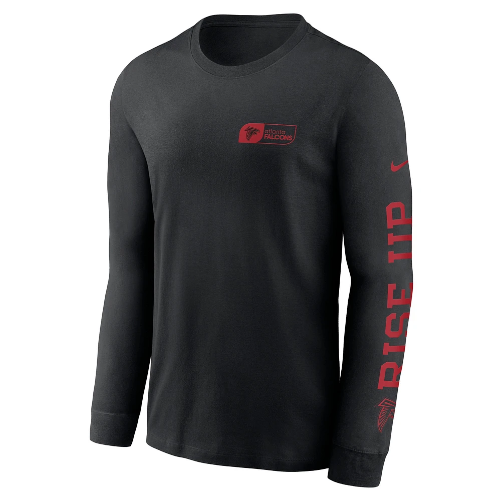 Men's Nike Black Atlanta Falcons All Out Long Sleeve T-Shirt