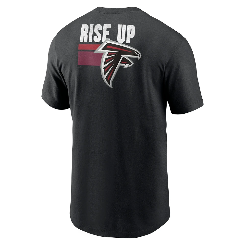 T-shirt essentiel Blitz des Falcons d'Atlanta Nike pour homme, noir