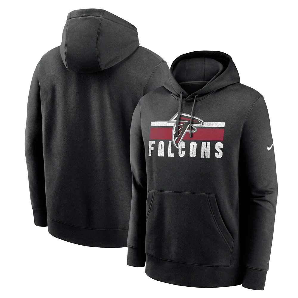 Sweat à capuche en polaire Nike Atlanta Falcons Club pour homme, noir