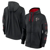 Veste à capuche entièrement zippée Nike Atlanta Falcons Club pour homme, noire