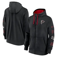 Veste à capuche entièrement zippée Nike Atlanta Falcons Club pour homme, noire