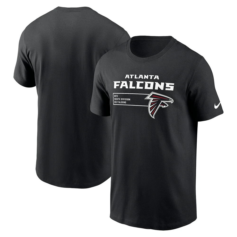 T-shirt essentiel Division des Falcons d'Atlanta Nike noir pour homme