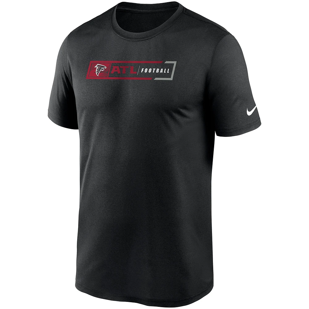 T-shirt de performance football Nike Atlanta Falcons Fan Gear Legend pour homme, noir