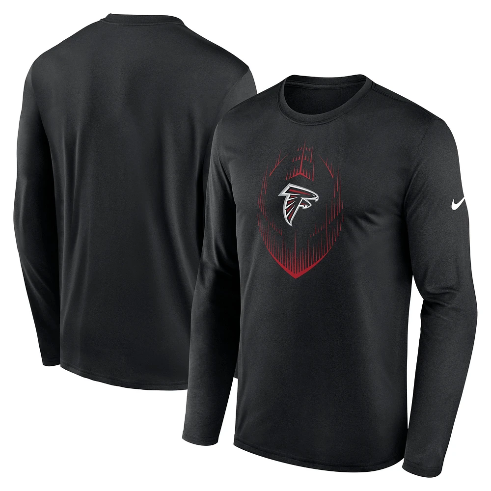 T-shirt à manches longues Nike Atlanta Falcons Legend Icon pour homme, noir