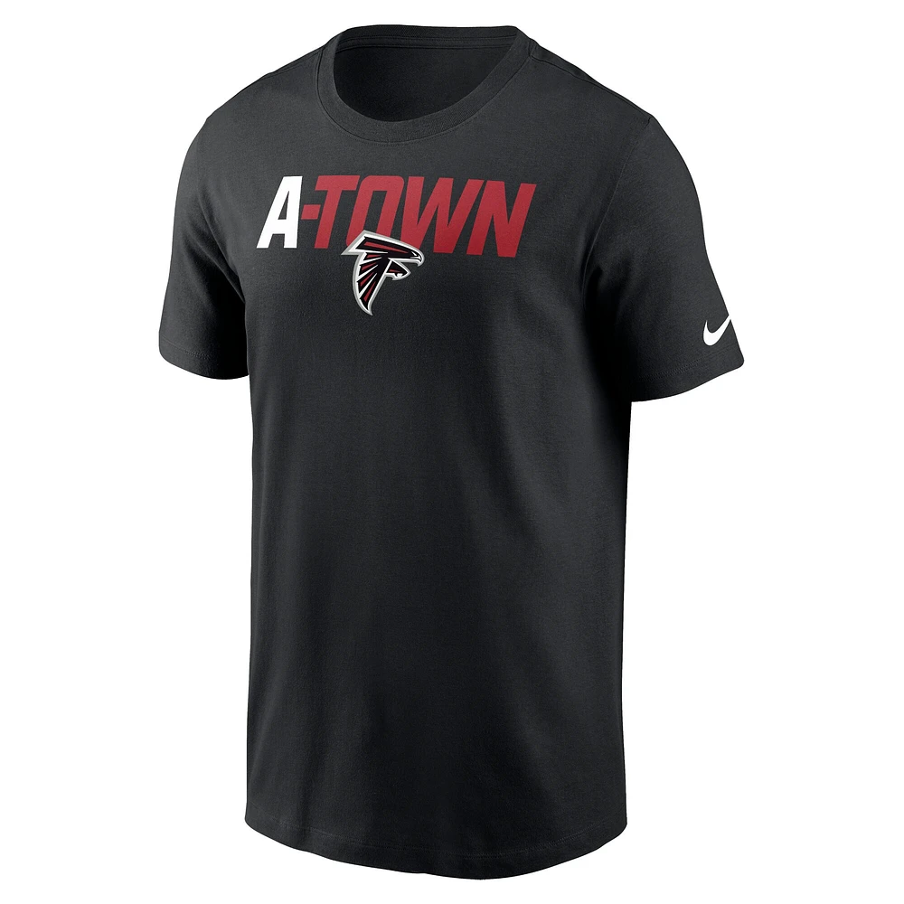 T-shirt essentiel local Nike noir des Falcons d'Atlanta pour hommes