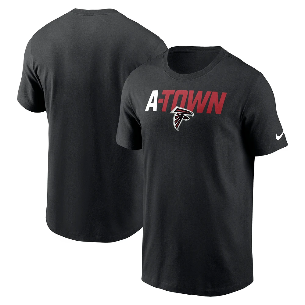 T-shirt essentiel local Nike noir des Falcons d'Atlanta pour hommes