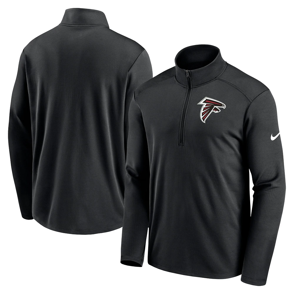 Veste à demi-fermeture éclair Pacer Performance Nike Atlanta Falcons pour homme, noire