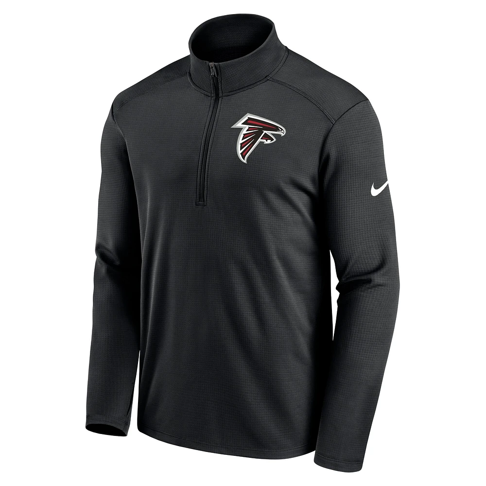 Veste à demi-fermeture éclair Pacer Performance Nike Atlanta Falcons pour homme, noire