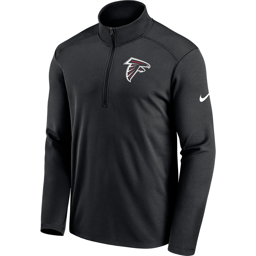 Veste à fermeture éclair quart de performance des Atlanta Falcons Pacer Nike pour homme, noir