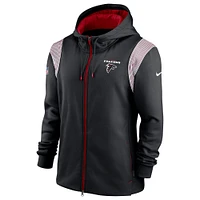 Sweat à capuche entièrement zippé Nike Atlanta Falcons Performance Sideline Lockup pour homme, noir