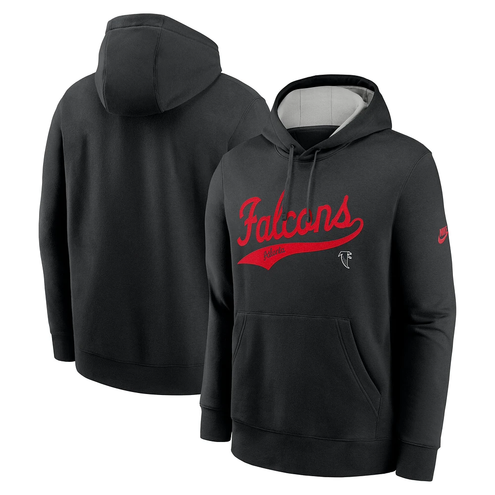 Sweat à capuche Nike Atlanta Falcons Rewind Club Logo pour homme, noir