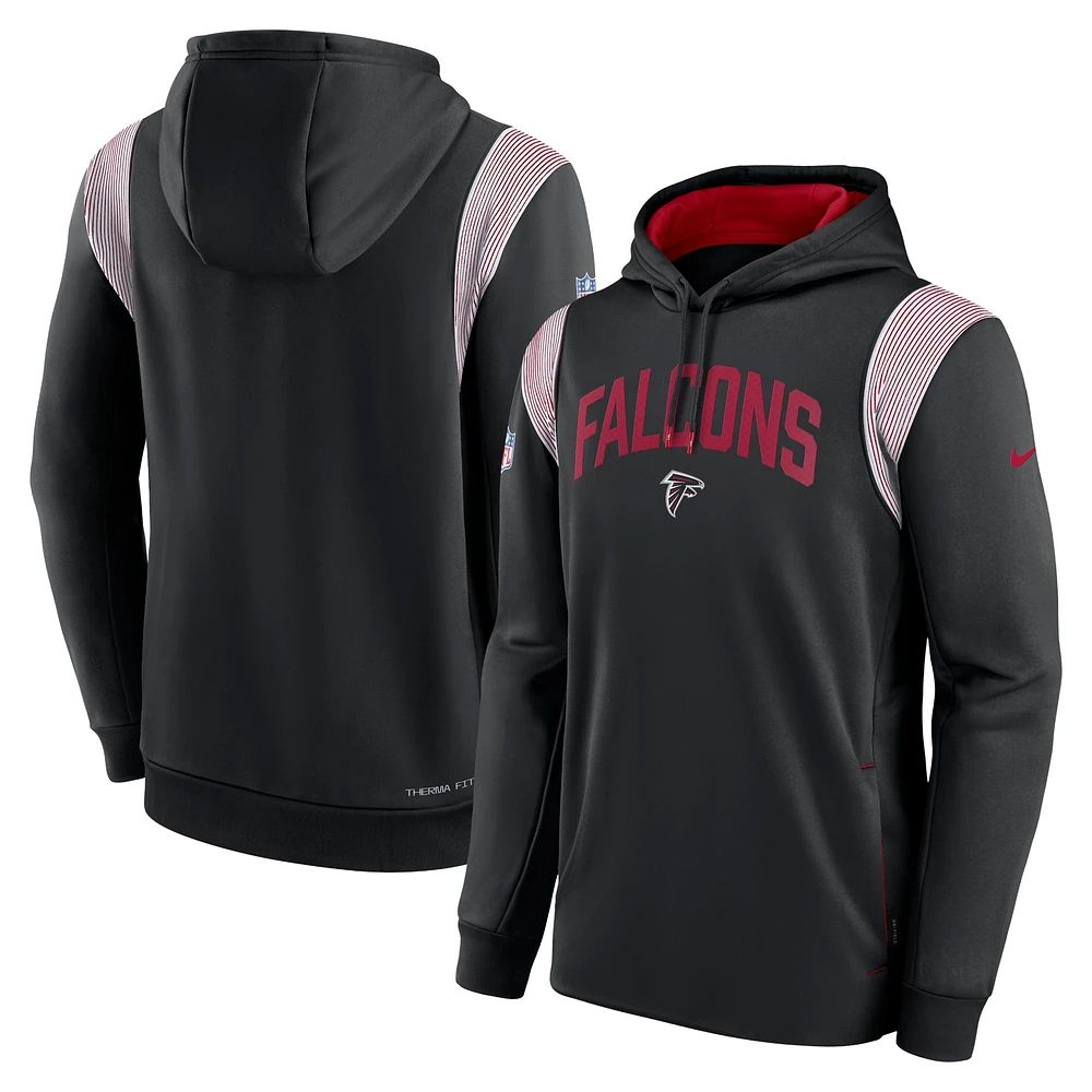 Men's Nike Black Atlanta Falcons Sideline Athletic Stack Performance Pullover Hoodie