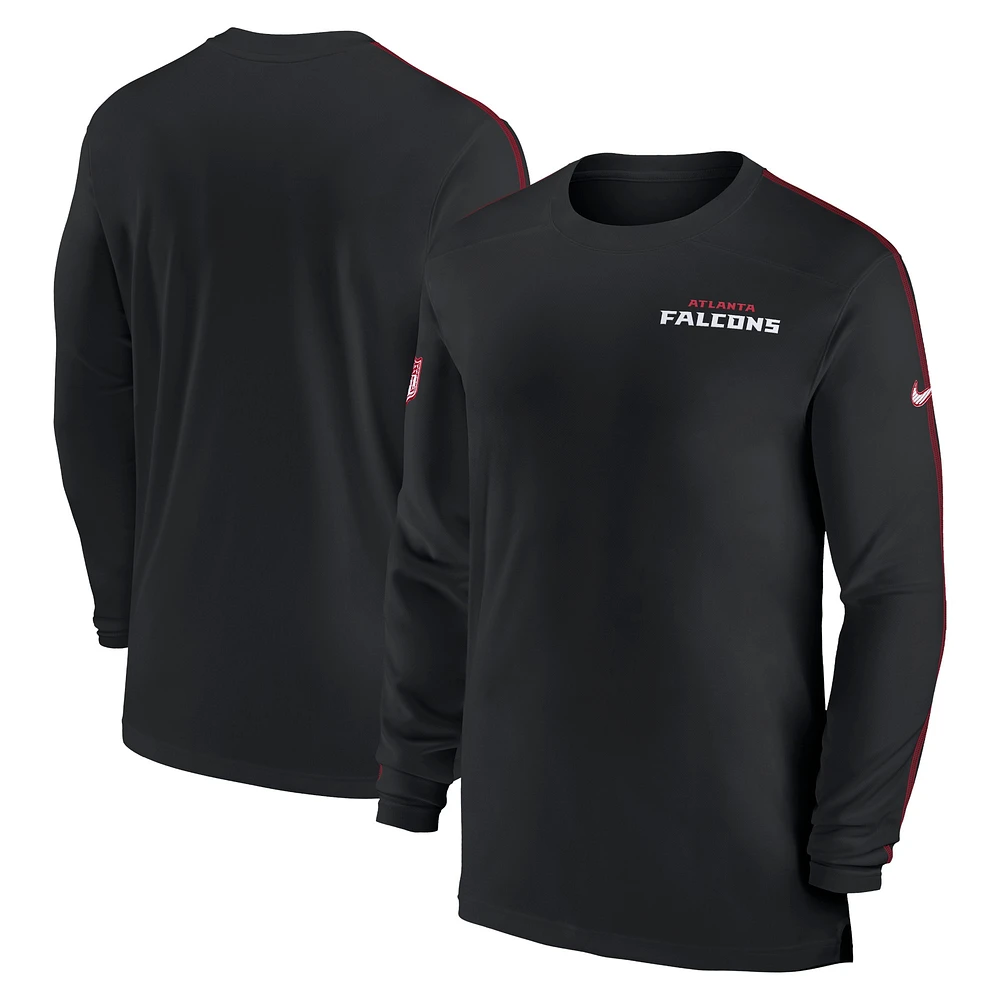 Men's Nike Black Atlanta Falcons Sideline Coach UV Performance Long Sleeve T-Shirt