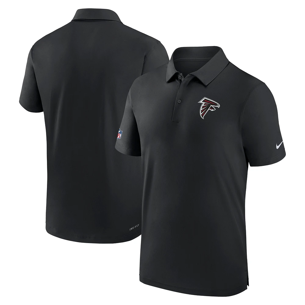 Polo de performance Nike Atlanta Falcons Sideline Coaches pour homme, noir