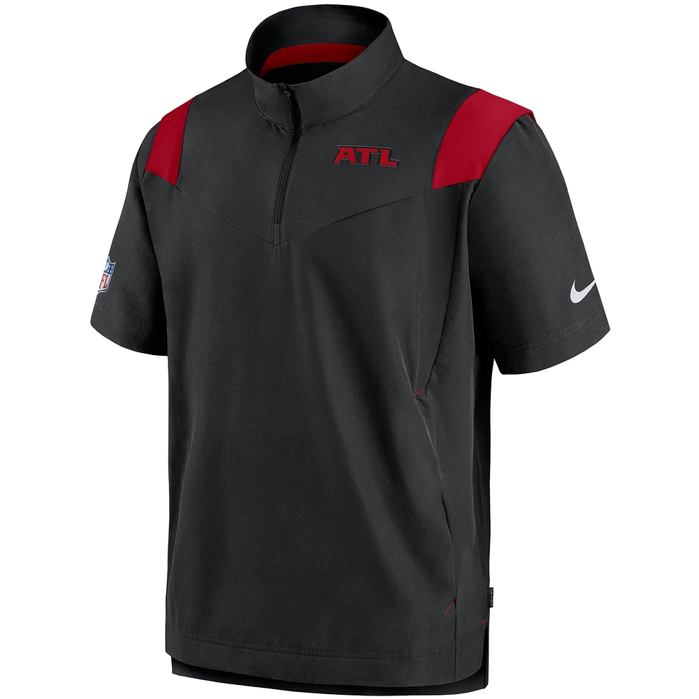 Men's Nike Black Atlanta Falcons Sideline Coaches Short Sleeve Quarter-Zip Jacket