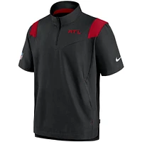 Men's Nike Black Atlanta Falcons Sideline Coaches Short Sleeve Quarter-Zip Jacket