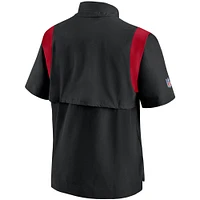 Men's Nike Black Atlanta Falcons Sideline Coaches Short Sleeve Quarter-Zip Jacket