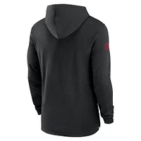 T-shirt à capuche Performance manches longues Nike Atlanta Falcons Sideline pour homme, noir