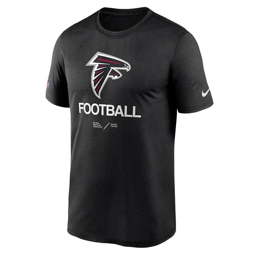 Men's Nike Black Atlanta Falcons Sideline Infograph Performance T-Shirt