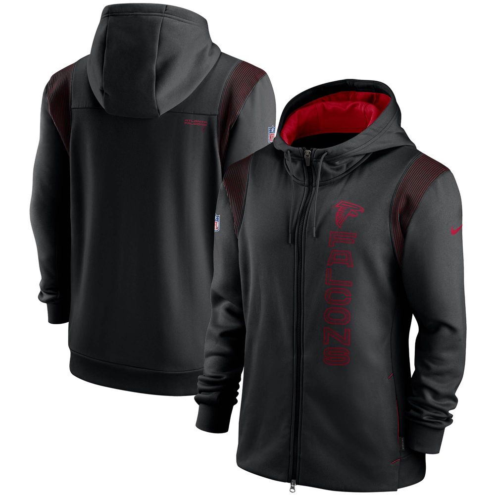 Men's Nike Scarlet/Black San Francisco 49ers Sideline Player Quarter-Zip Hoodie Jacket Size: Small