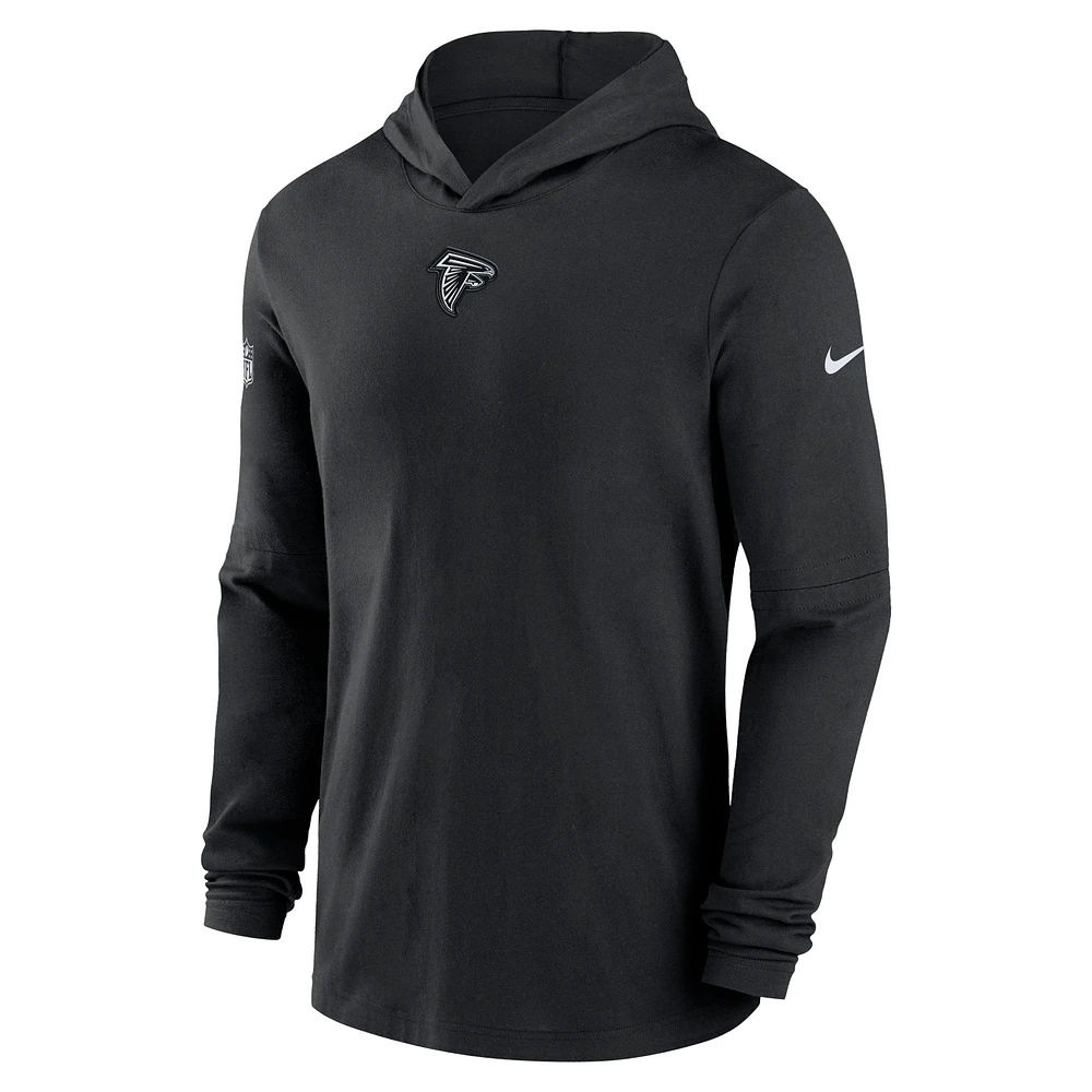 Men's Nike Black Atlanta Falcons Sideline Performance Long Sleeve Hoodie T-Shirt