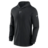 T-shirt à capuche manches longues Nike Atlanta Falcons Sideline Performance pour homme, noir