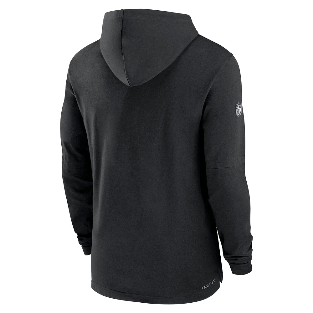 Men's Nike Black Atlanta Falcons Sideline Performance Long Sleeve Hoodie T-Shirt