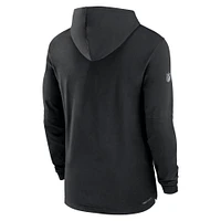 T-shirt à capuche manches longues Nike Atlanta Falcons Sideline Performance pour homme, noir