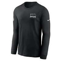 T-shirt Nike noir à manches longues pour homme, coupe athlétique, des Falcons d'Atlanta