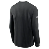 T-shirt Nike noir à manches longues pour homme, coupe athlétique, des Falcons d'Atlanta