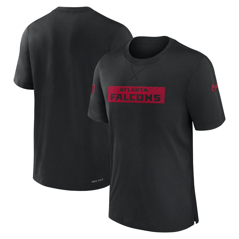 T-shirt Nike noir Atlanta Falcons Sideline Player Performance pour homme