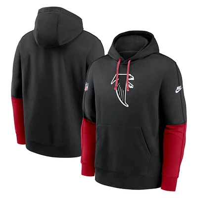 Men's Nike Black Atlanta Falcons  Throwback Logo Club Tri-Blend Pullover Hoodie