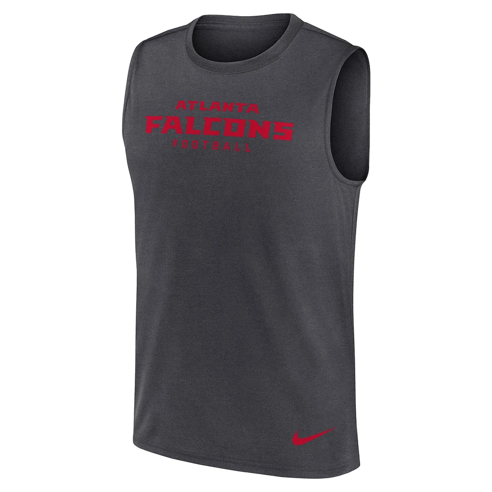 Men's Nike Charcoal Atlanta Falcons Primetime Legend Performance Muscle Tank Top