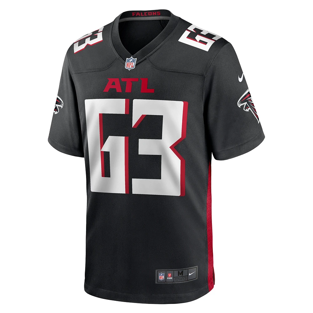 Maillot de match l'équipe Nike Chris Lindstrom des Atlanta Falcons pour homme, noir