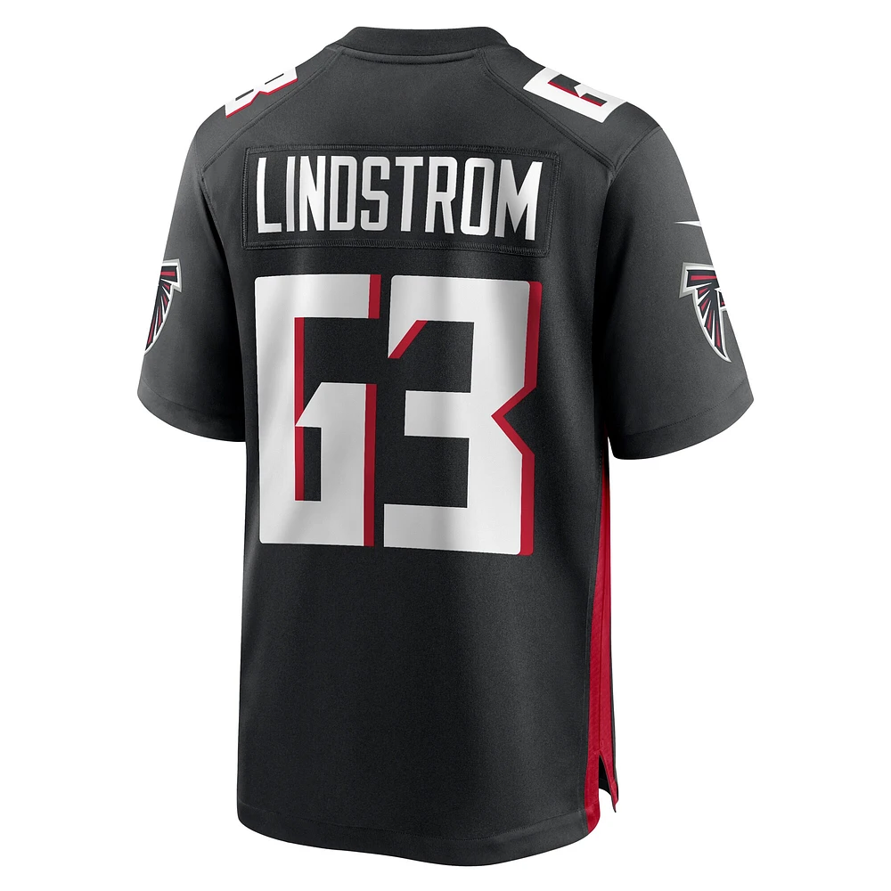 Maillot de match l'équipe Nike Chris Lindstrom des Atlanta Falcons pour homme, noir