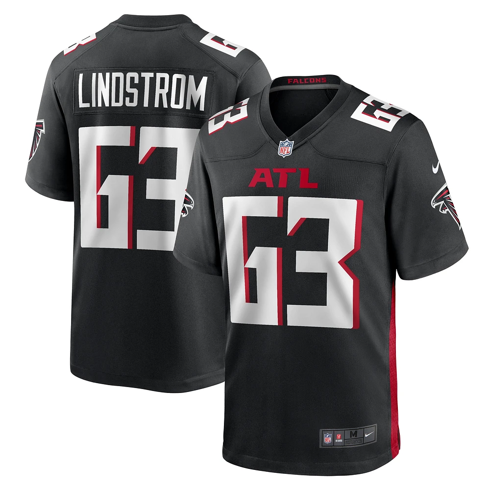 Maillot de match l'équipe Nike Chris Lindstrom des Atlanta Falcons pour homme, noir