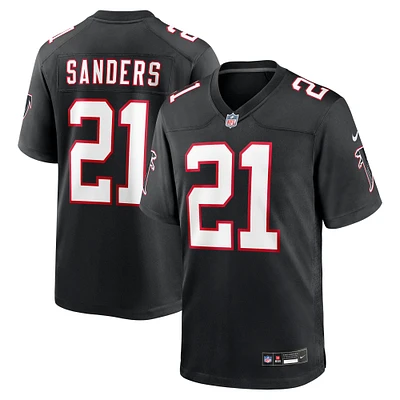 Maillot de match joueur retraité remplaçant des Falcons d'Atlanta Nike Deion Sanders pour homme, noir