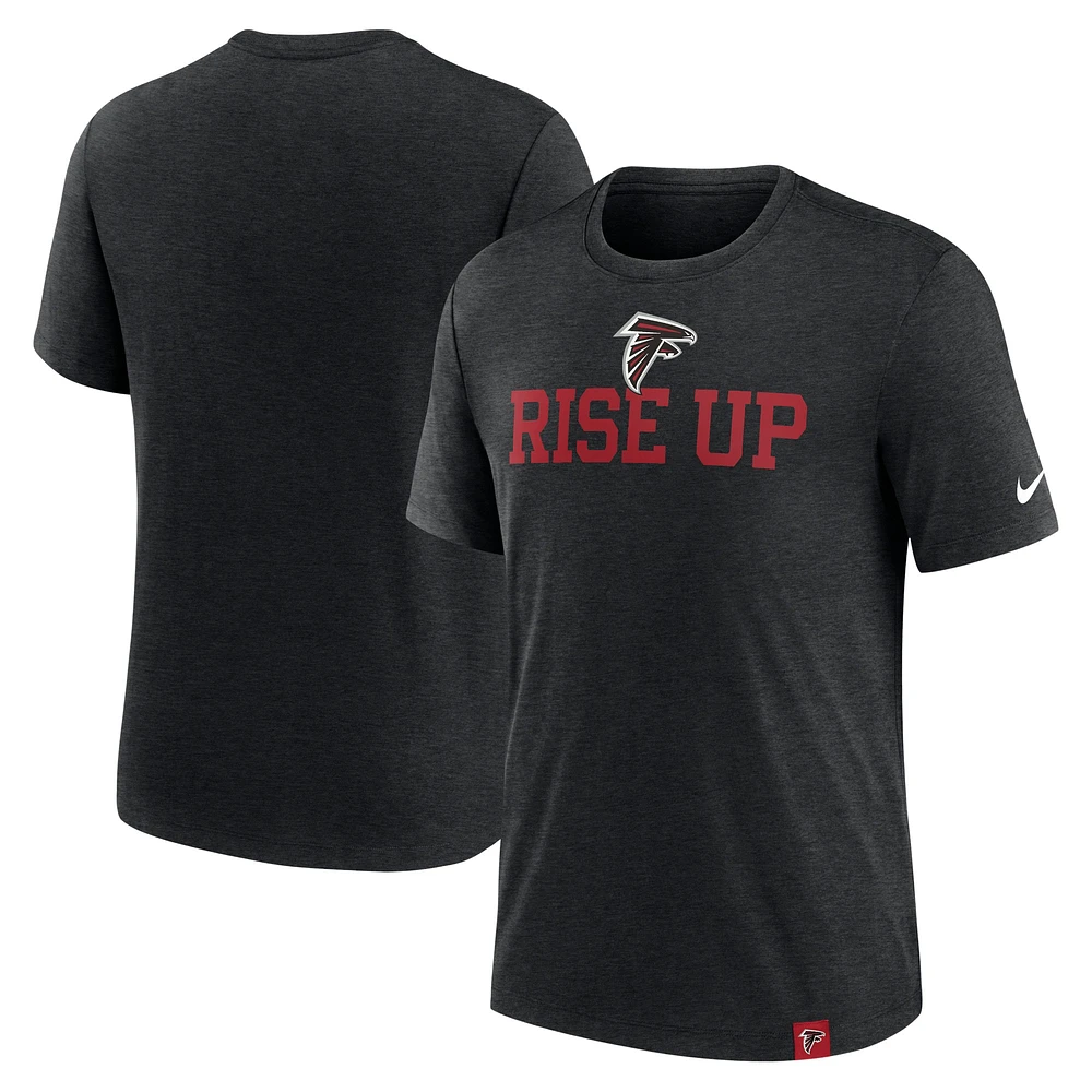 T-shirt tri-blend Nike Heather Black Atlanta Falcons Blitz pour homme