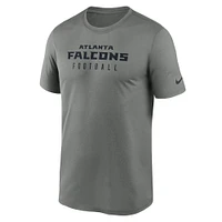 T-shirt Nike Atlanta Falcons Sideline Legend Performance pour homme, gris chiné