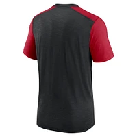 T-shirt avec nom de l'équipe des Falcons d'Atlanta Nike pour homme, noir chiné/rouge chiné