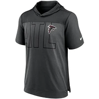 T-shirt à capuche Performance Atlanta Falcons Nike anthracite chiné/noir pour homme