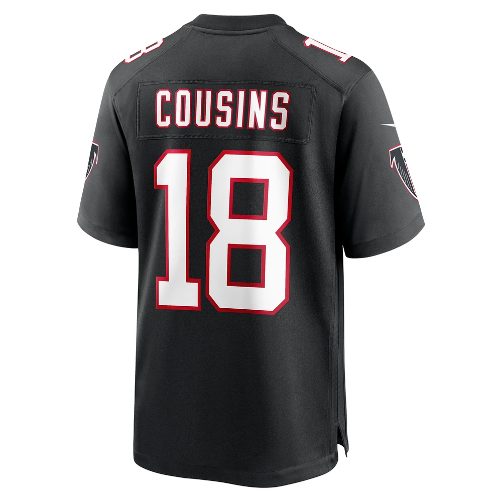 Maillot de joueur jeu alternatif des Falcons d'Atlanta Nike Kirk Cousins ​​pour homme, noir