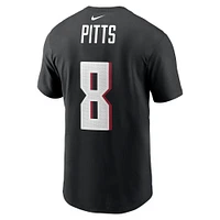 T-shirt Nike Kyle Pitts pour homme, noir, nom et numéro du joueur des Atlanta Falcons