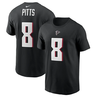 T-shirt Nike Kyle Pitts pour homme, noir, nom et numéro du joueur des Atlanta Falcons