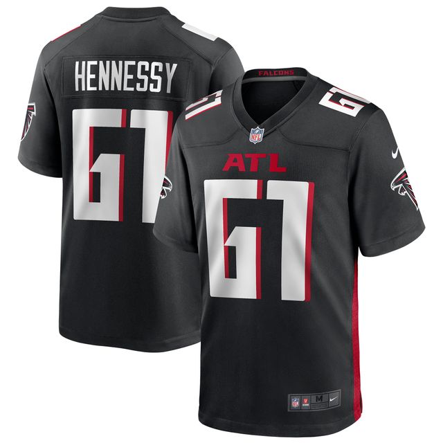 Maillot de match joueur des Falcons d'Atlanta Nike Matt Hennessy noir pour homme