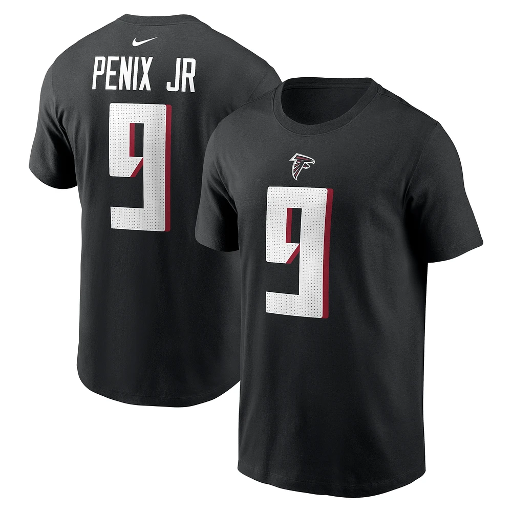 T-shirt Nike Michael Penix Jr. pour homme, noir, avec nom et numéro des Atlanta Falcons