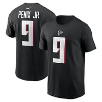 Men's Nike Michael Penix Jr. Black Atlanta Falcons  Name & Number T-Shirt